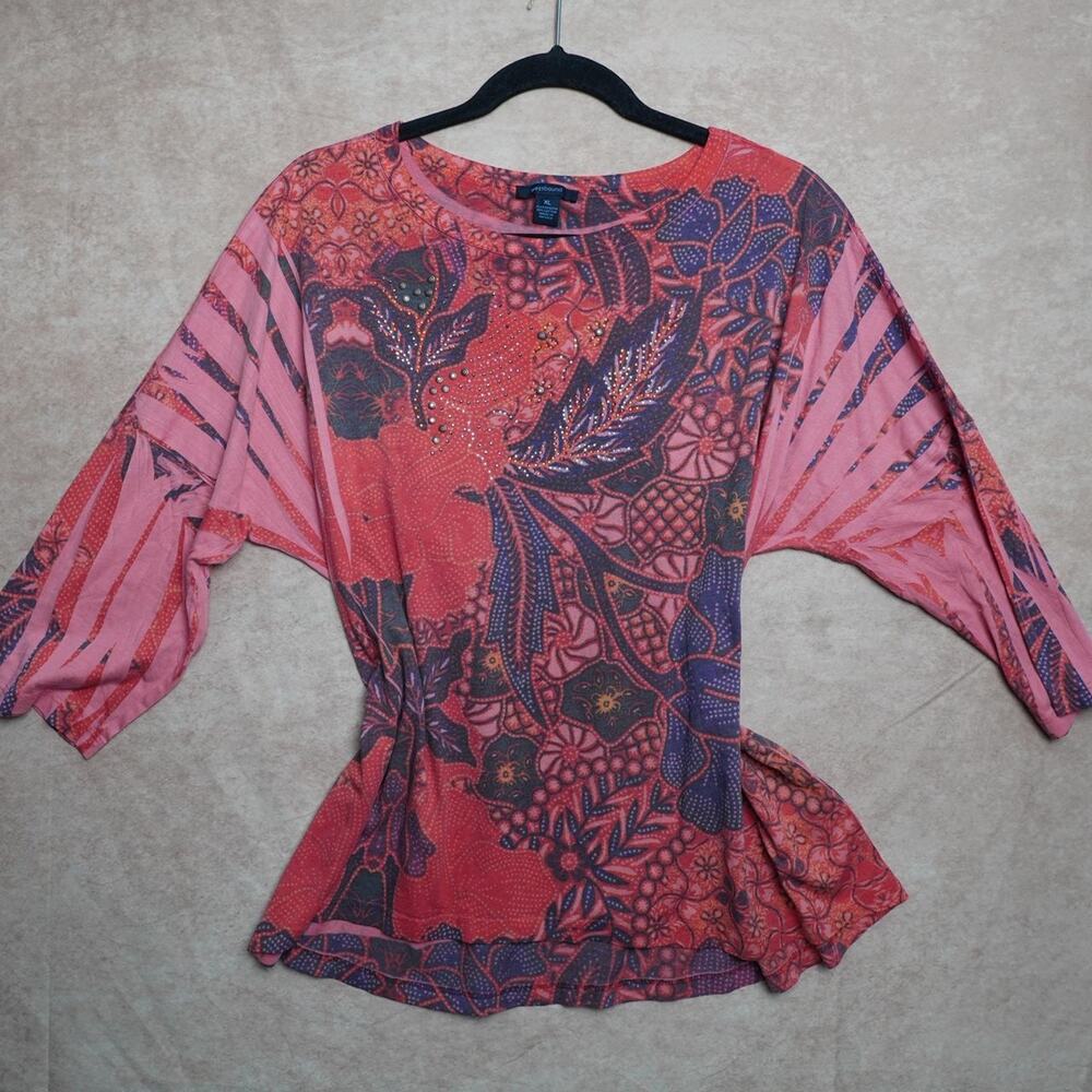Westbound Floral Embellished Dolman Top XL